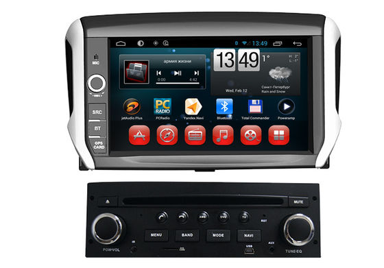 Çin Dual Core Peugeot navigasyon sistemi Android 208 2008 DVD GPS CD çalar BT TV iPod Tedarikçi