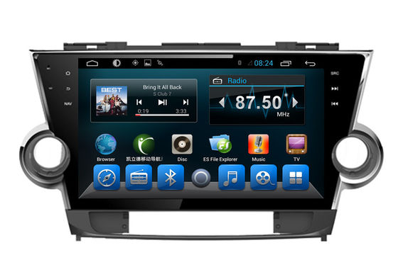 Çin Highlander 2012 araba ses çalar Toyota navigasyon sistemi ile 10,1 inç LCD ekran Tedarikçi